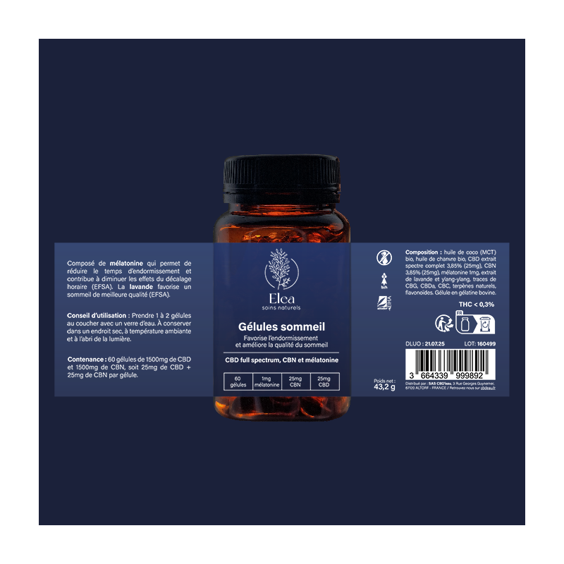 Gélule CBD sommeil | ELEA Gélule CBD sommeil | ELEA