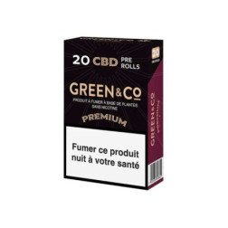 Cigarettes CBD Premium Green&Co en gros plan