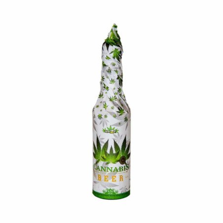Bière CBD bouteille habillée blanche 33cl MULTITRANCE & HAZE