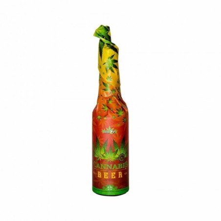 Bière CBD bouteille habillée rouge 33cl MULTITRANCE & HAZE
