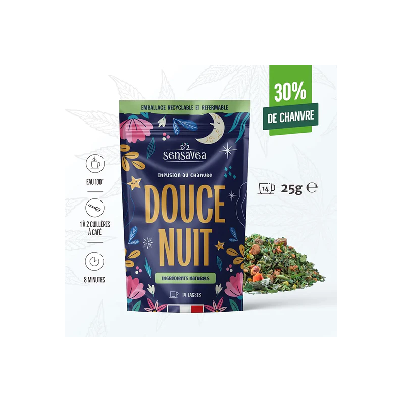 Tisane CBD bio douce nuit | SENSAVEA Tisane CBD bio douce nuit | SENSAVEA