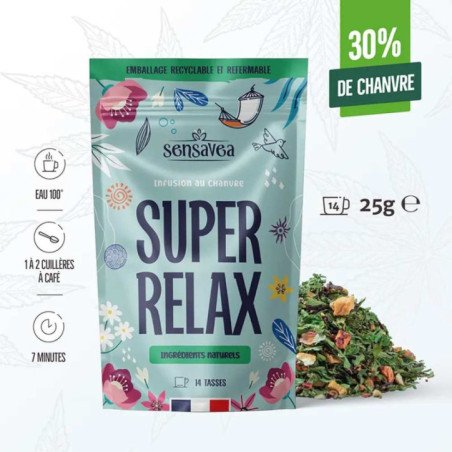 Tisane CBD Bio Super Relax SENSAVEA - Infusion anti-stress
