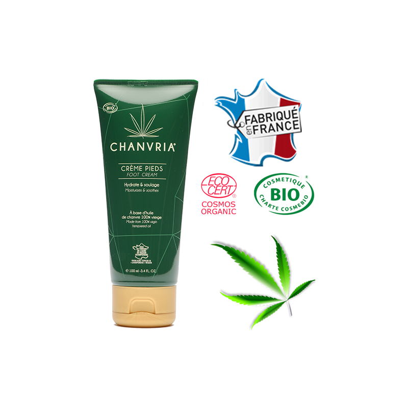 Crème pieds huile de chanvre bio | CHANVRIA Crème pieds huile de chanvre bio | CHANVRIA