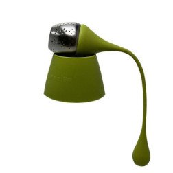 Infuseur à thé en silicone et acier inoxydable (Vert)
