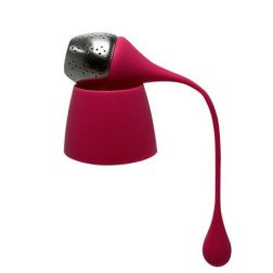 Infuseur à thé en silicone et acier inoxydable (Rose)
