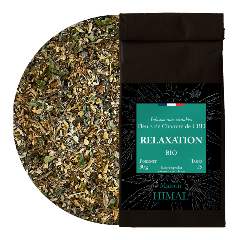 Tisane CBD bio relaxation - en vrac | MAISON HIMAL Tisane CBD bio relaxation - en vrac | MAISON HIMAL