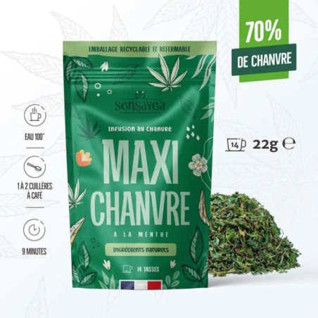 Tisane CBD Bio Maxi Chanvre Menthe - SENSAVEA 22g