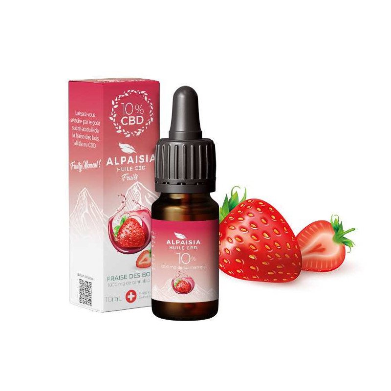 Huile CBD 10% broad spectrum fraise | ALPAISIA Huile CBD 10% broad spectrum fraise | ALPAISIA