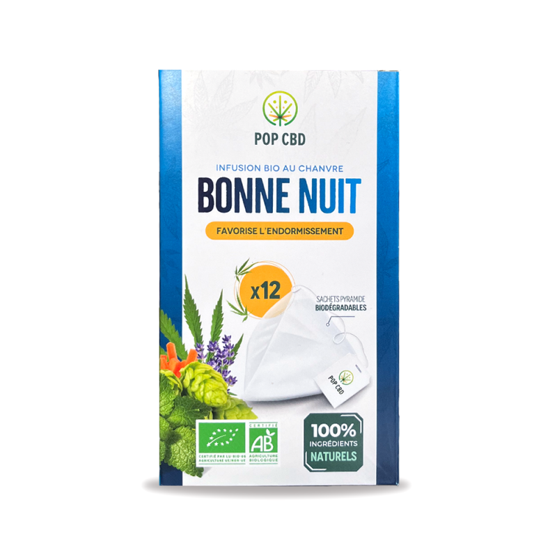 Tisane CBD bio bonne nuit - sachets | POP CBD Tisane CBD bio bonne nuit - sachets | POP CBD