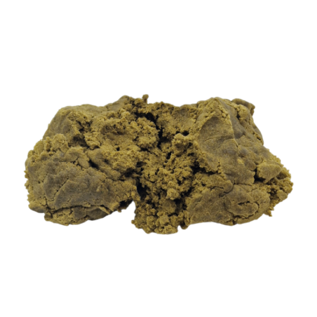 Résine CBD ICE O LATOR 50% - Texture compacte et collante, d'un noir profond avec reflets dorés