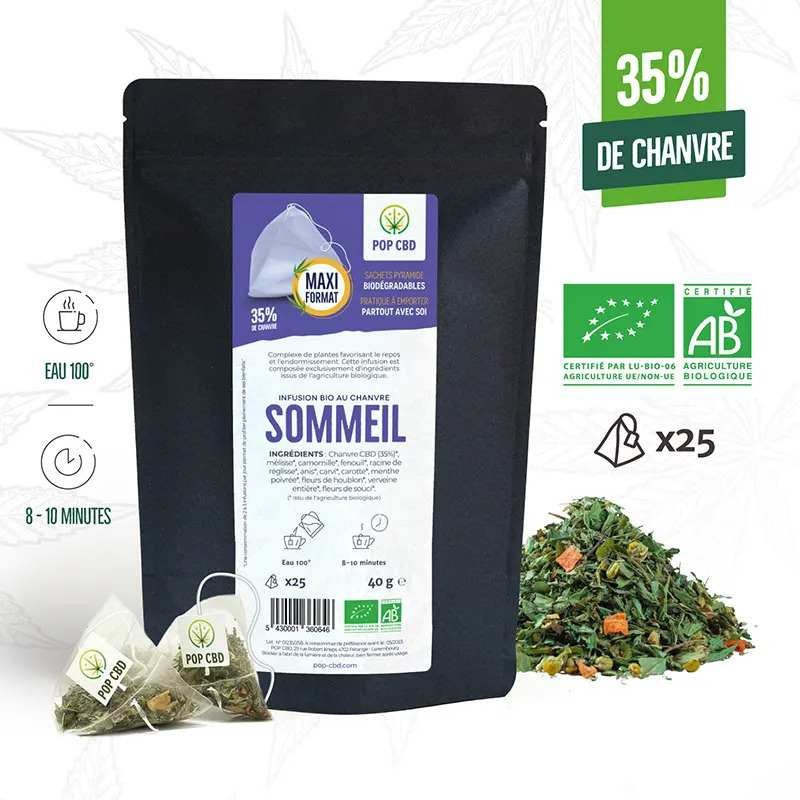 Tisane CBD bio sommeil - sachets | POP CBD Tisane CBD bio sommeil - sachets | POP CBD